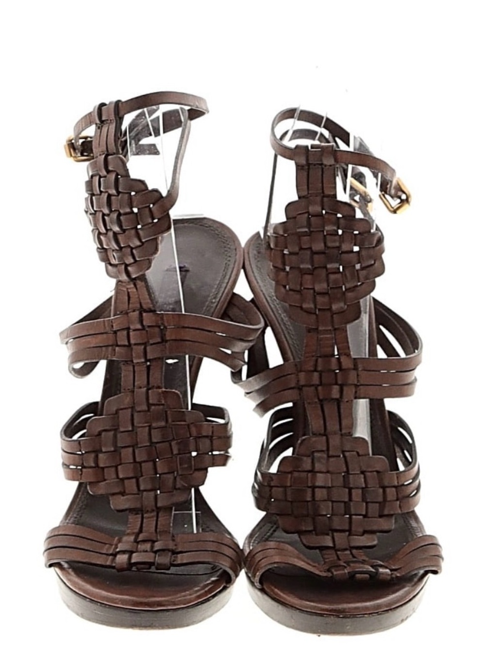 Ralph Lauren Brown Woven Strappy Heeled Sandals - Picture 3 of 6